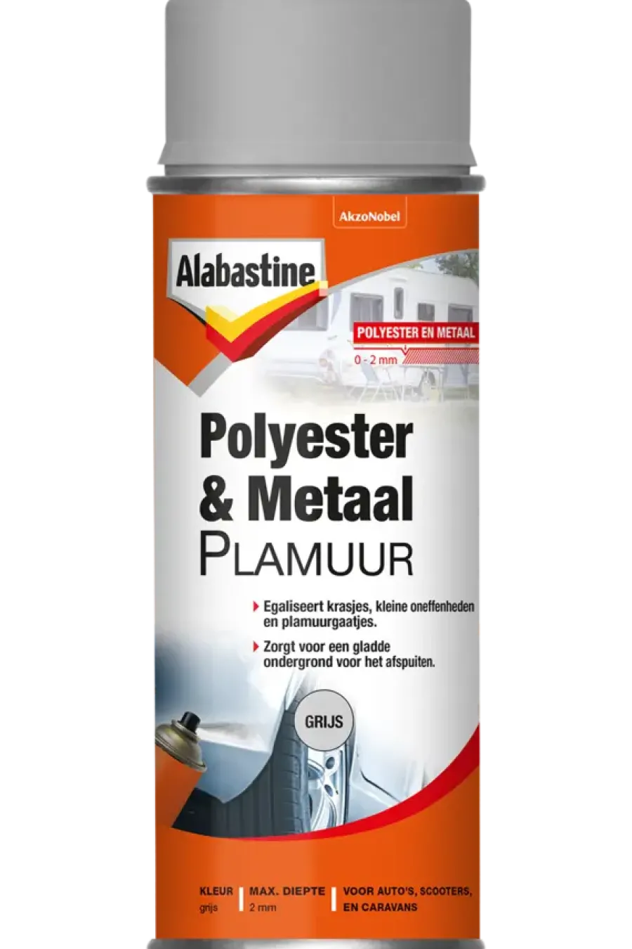 Alabastine polyester en metaal primer grijs 400 ml Hot