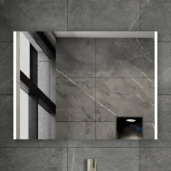 Atlantic badkamerspiegel Taylan met verlichting rechthoek 60 x 80 cm chroom