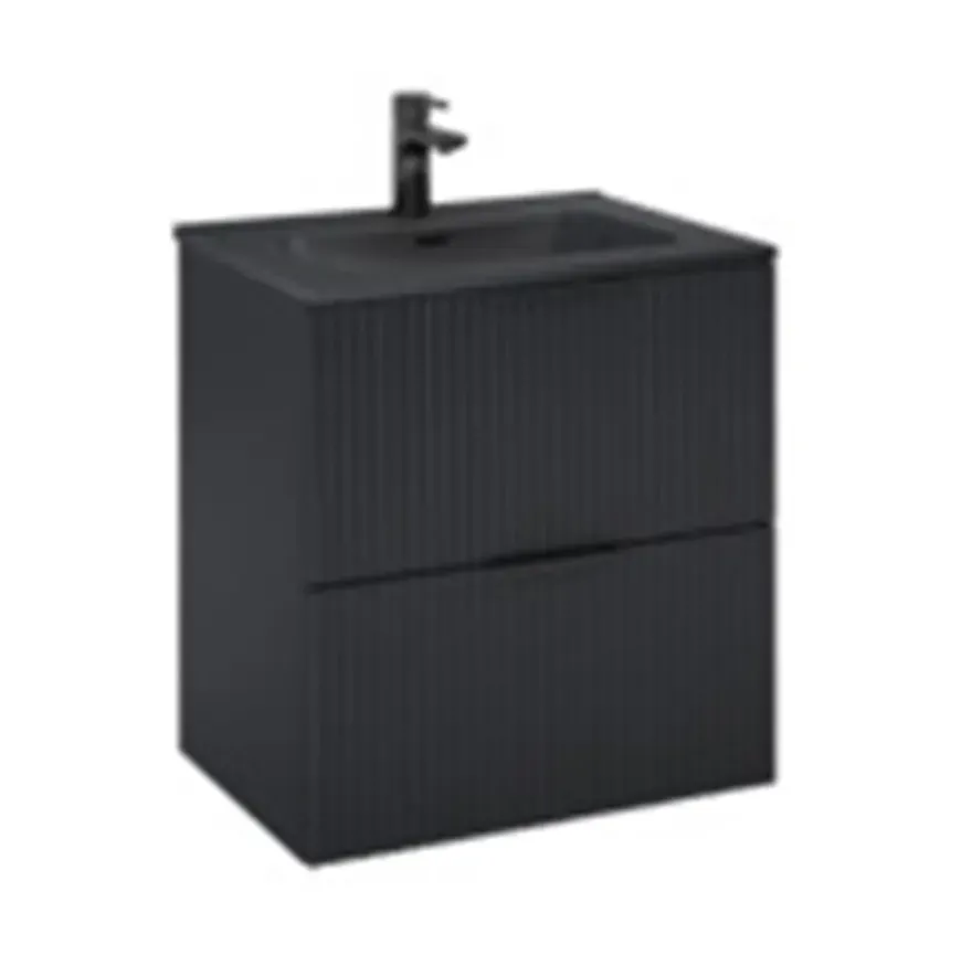 Atlantic wastafel Skappa zwart keramiek 80 cm