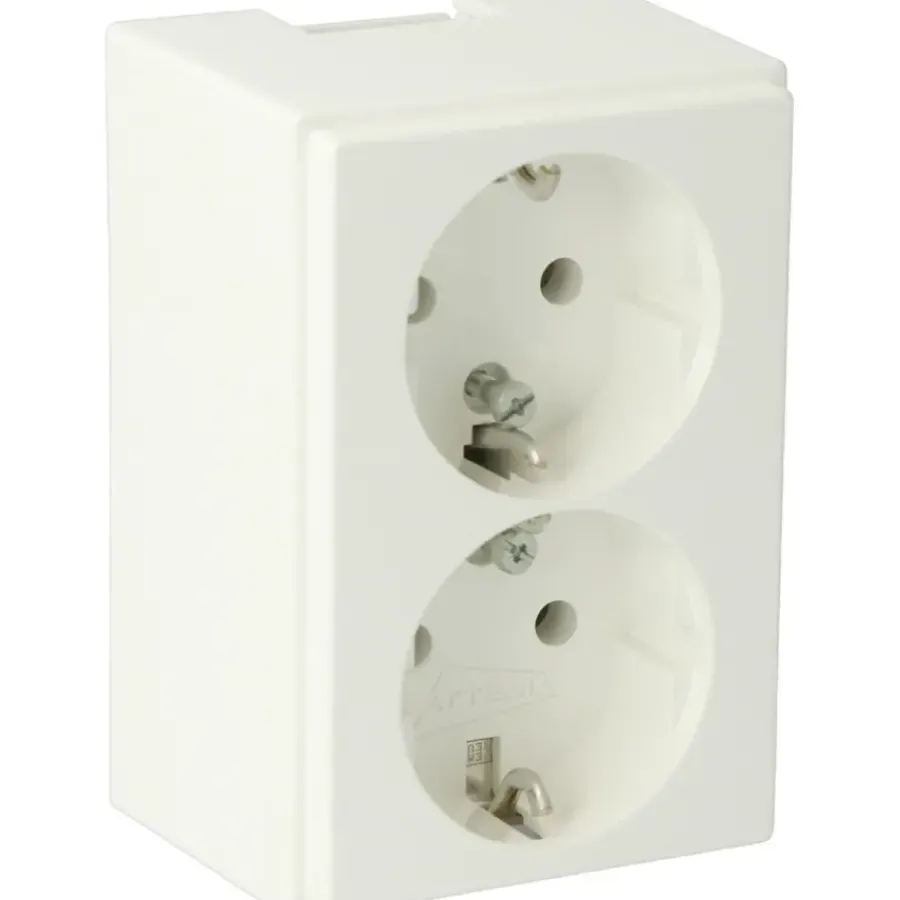 Attema dubbel stopcontact leidinggootsysteem K25 wit Sale
