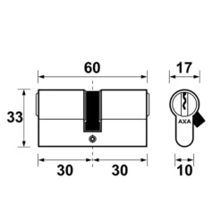 AXA profielcilinder 30-30mm gelijksluitend 2 stuks Discount