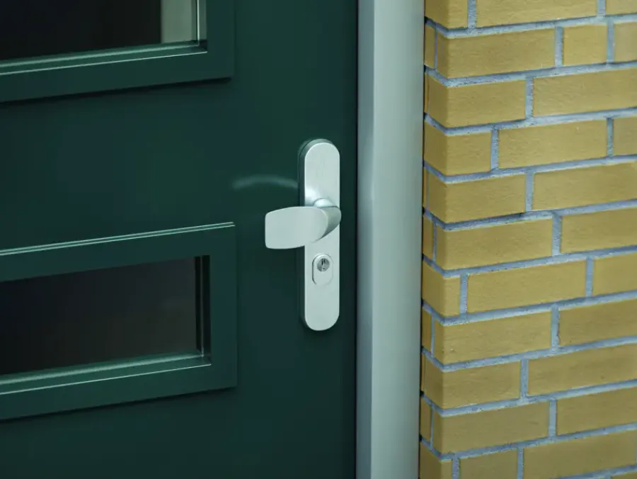 AXA veiligheidsbeslag Oval voordeur aluminium langschild met SKG 3-sterren 72 mm Best