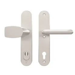 AXA veiligheidsbeslag Oval voordeur aluminium langschild met SKG 3-sterren 92 mm Best