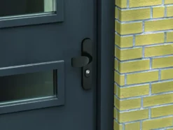 AXA veiligheidsbeslag Oval voordeur zwart langschild met SKG 3-sterren 72 mm Hot