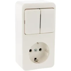 Berker Opbouw Enkel Geaard Stopcontact met Serieschakelaar Wit Outlet