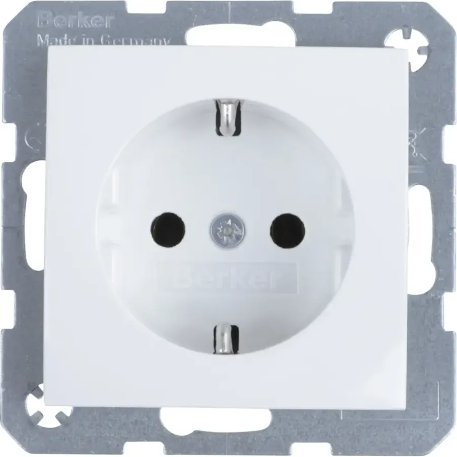 Berker S.1 Enkel Geaard Stopcontact Wit Best