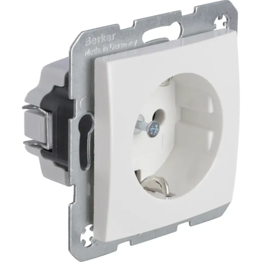 Berker S.1 Enkel Geaard Stopcontact Wit Best