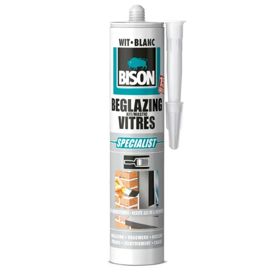 Bison beglazingskit wit koker 290 ml Best