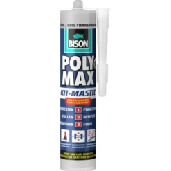 Bison Poly Max afdichtingskit alle voegen transparant grijs 280 ml Clearance