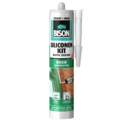 Bison siliconenkit bouw koker zwart 300 ml Hot