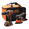 BLACK+DECKER accuklopboormachine BCK23S1S-QW + gratis Mouse detailschuurmachine 18 volt Outlet