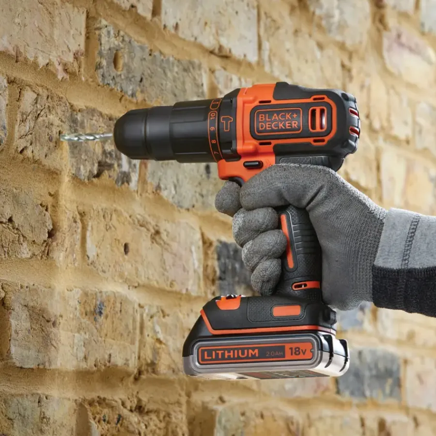 BLACK+DECKER accuklopboormachine BCK23S1S-QW + gratis Mouse detailschuurmachine 18 volt Outlet