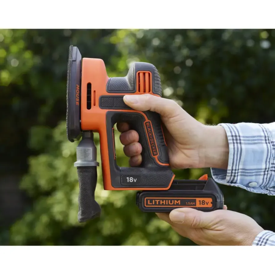 BLACK+DECKER accuklopboormachine BCK23S1S-QW + gratis Mouse detailschuurmachine 18 volt Outlet