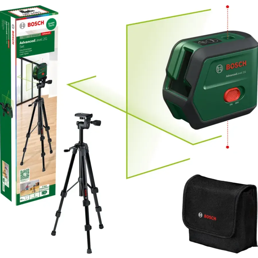 Bosch kruislijnlaser AdvancedLevel 2G - Set Discount