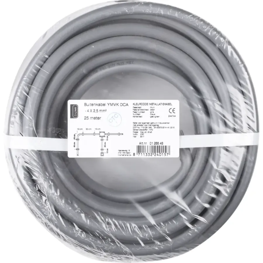 Geen Buitenkabel YMVK 4x2,5 mm² 25 Meter Outlet
