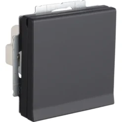 Busch-Jaeger Future Linear enkel geaard stopcontact met klepje zwart Outlet