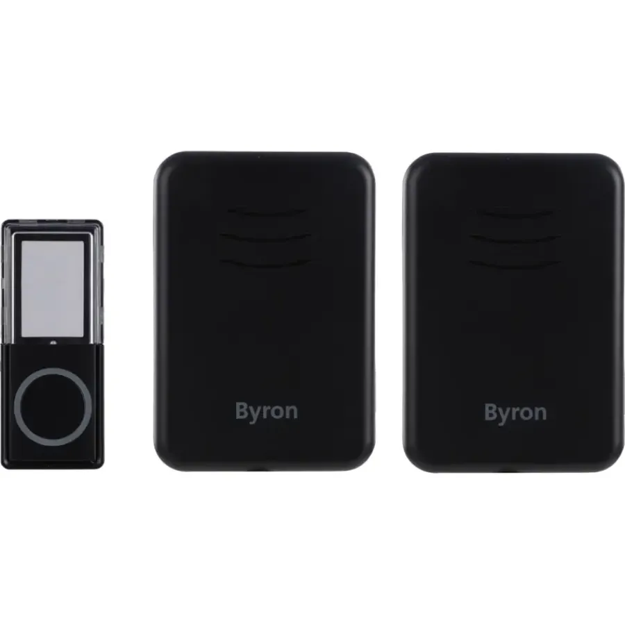 Byron DBY-22354 Draadloze deurbel Complete set 150m Zwart Outlet