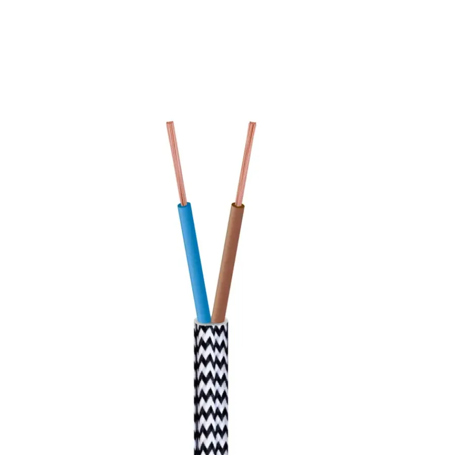 Handson Decoratief Snoer 2 x 0,75mm2 Zwart/ Wit 5 Meter Hot