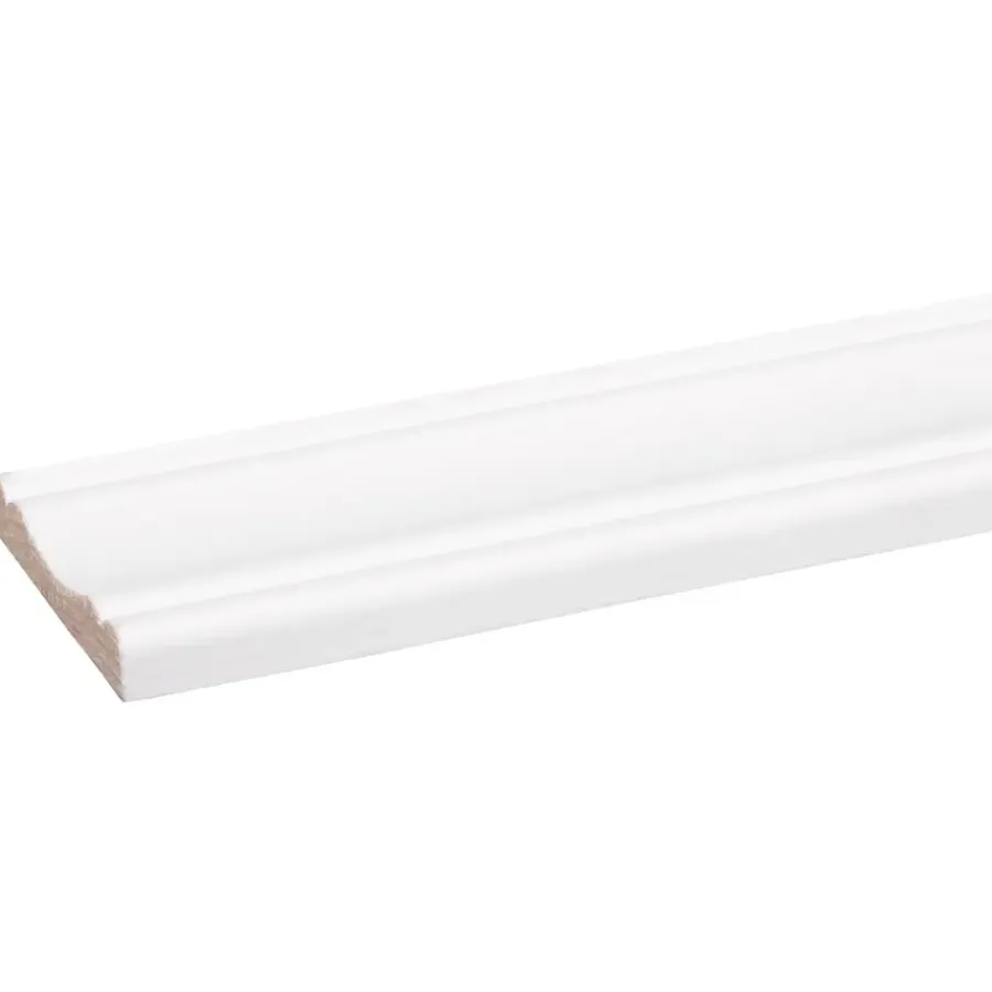 Geen Decorlijst grenen wit gelakt 8x46mm 270cm Hot