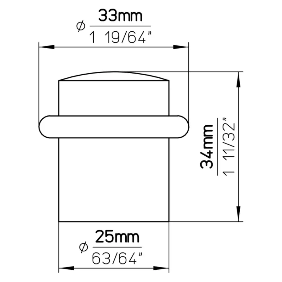 Siro Deurstopper Ton mat nikkel 33 mm Discount