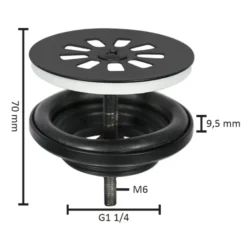 Differnz fonteinafvoerplug mat zwart Best