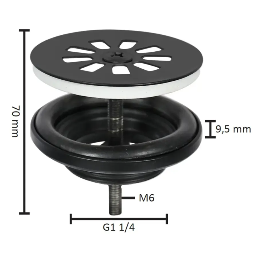 Differnz fonteinafvoerplug mat zwart Best