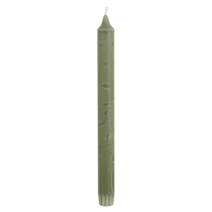 Dinerkaars stearine d.groen- h25xd2,2cm