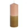 Dip-dye kaars stearine roze bruin- h20xd7cm