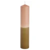 Dip-dye kaars stearine roze bruin- h25xd5cm