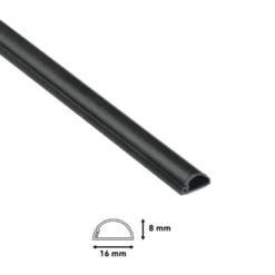 D-Line kabelgoot halfrond zwart 16/8 mm 2 meter Hot