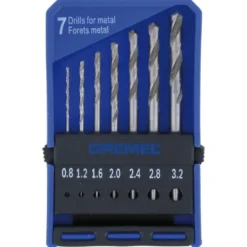 Dremel multitool accessoires - borenset precisie voor hout / zacht metaal - 7-delig - 0,8 tot 3,2 mm Discount