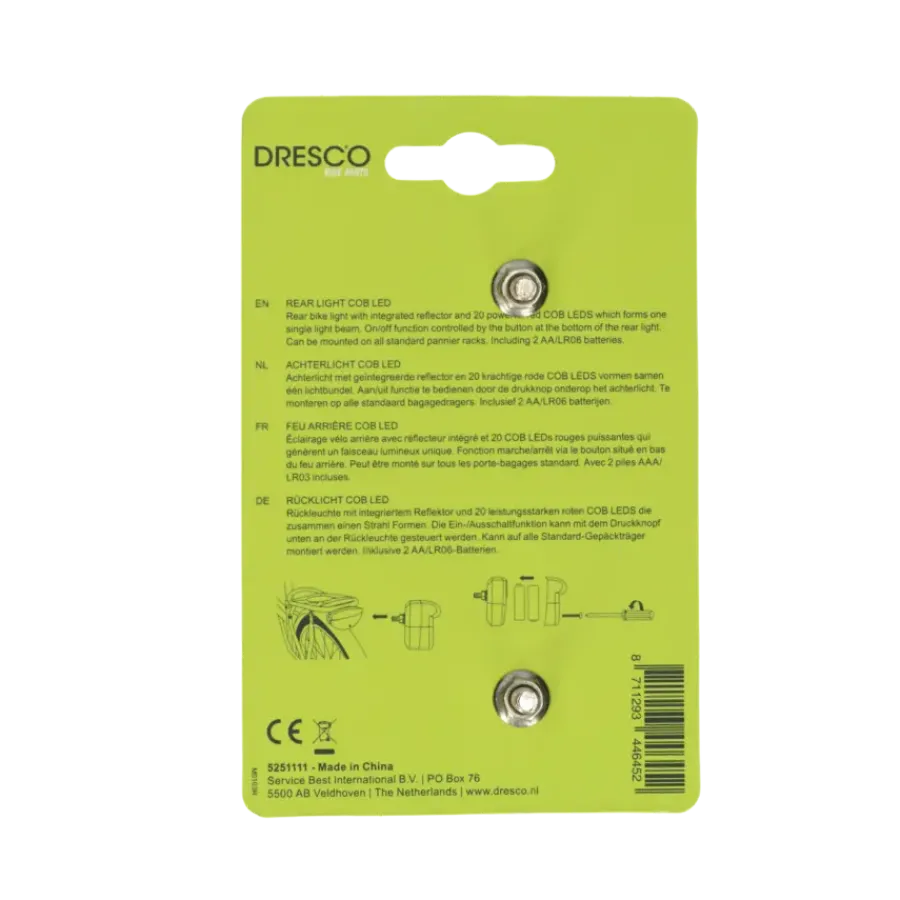 Dresco achterlicht reflector COB LED Hot
