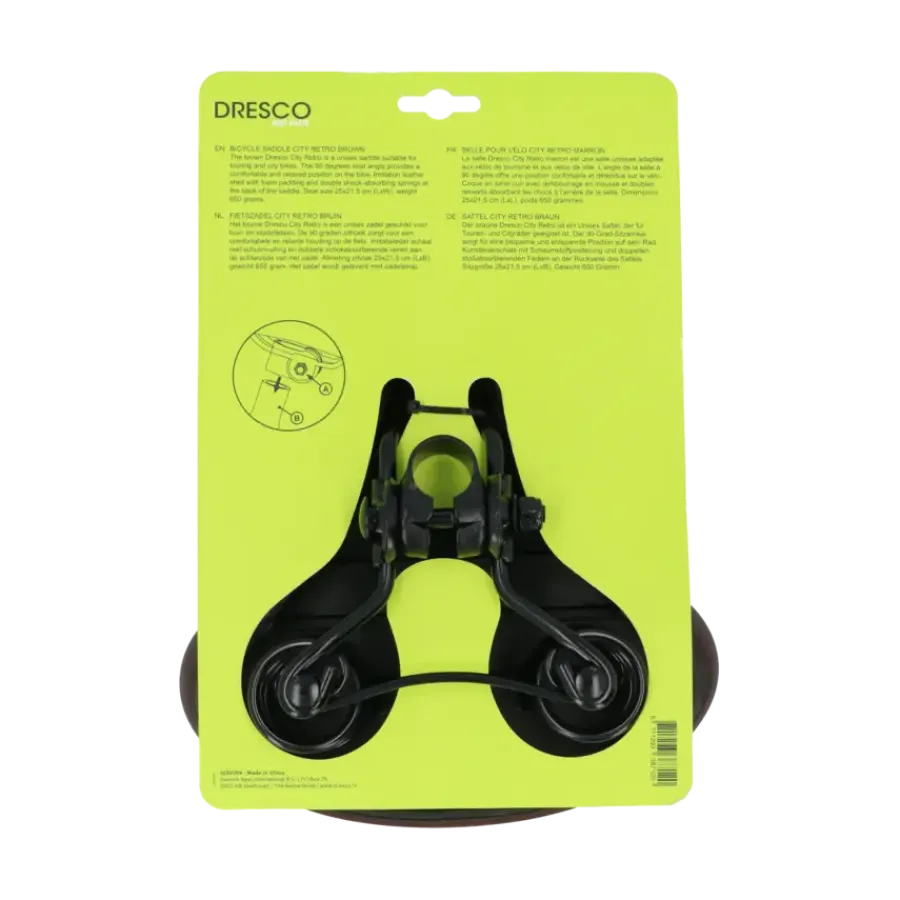 Dresco City Retro fietszadel bruin Online