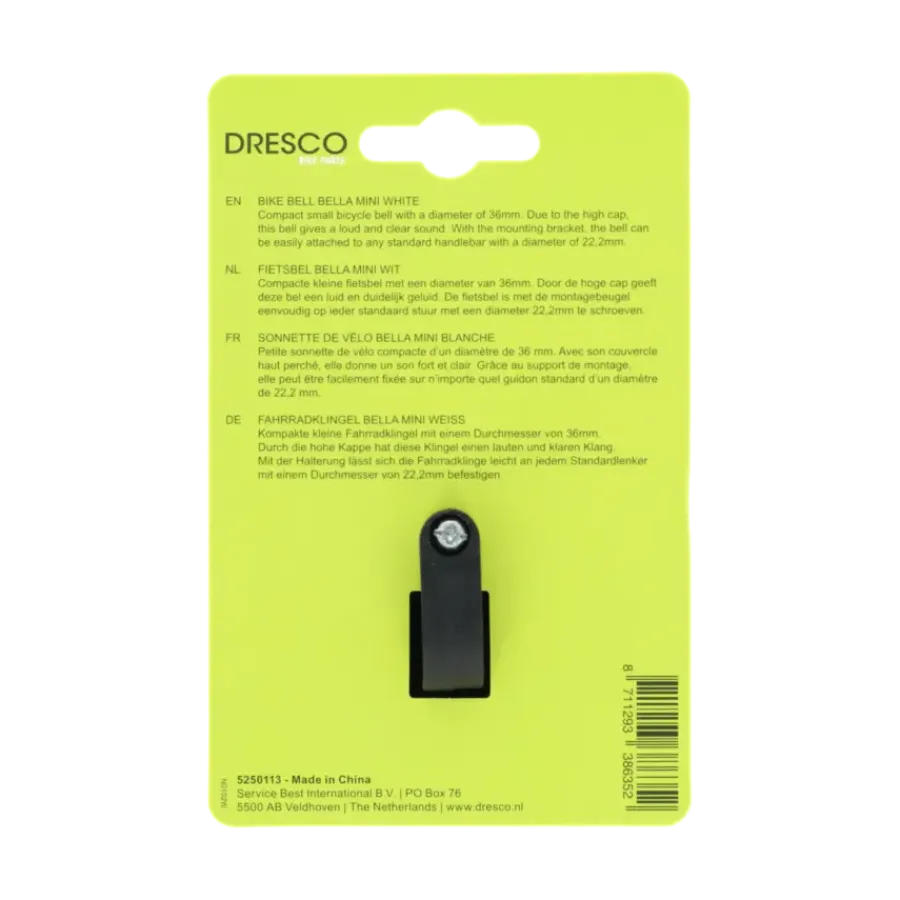 Dresco fietsbel bella mini wit