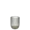 Drinkglas geribbeld - h9,5xd7,5 cm