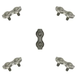 Dubbele staaldraadklemmen 4mm 5 stuks