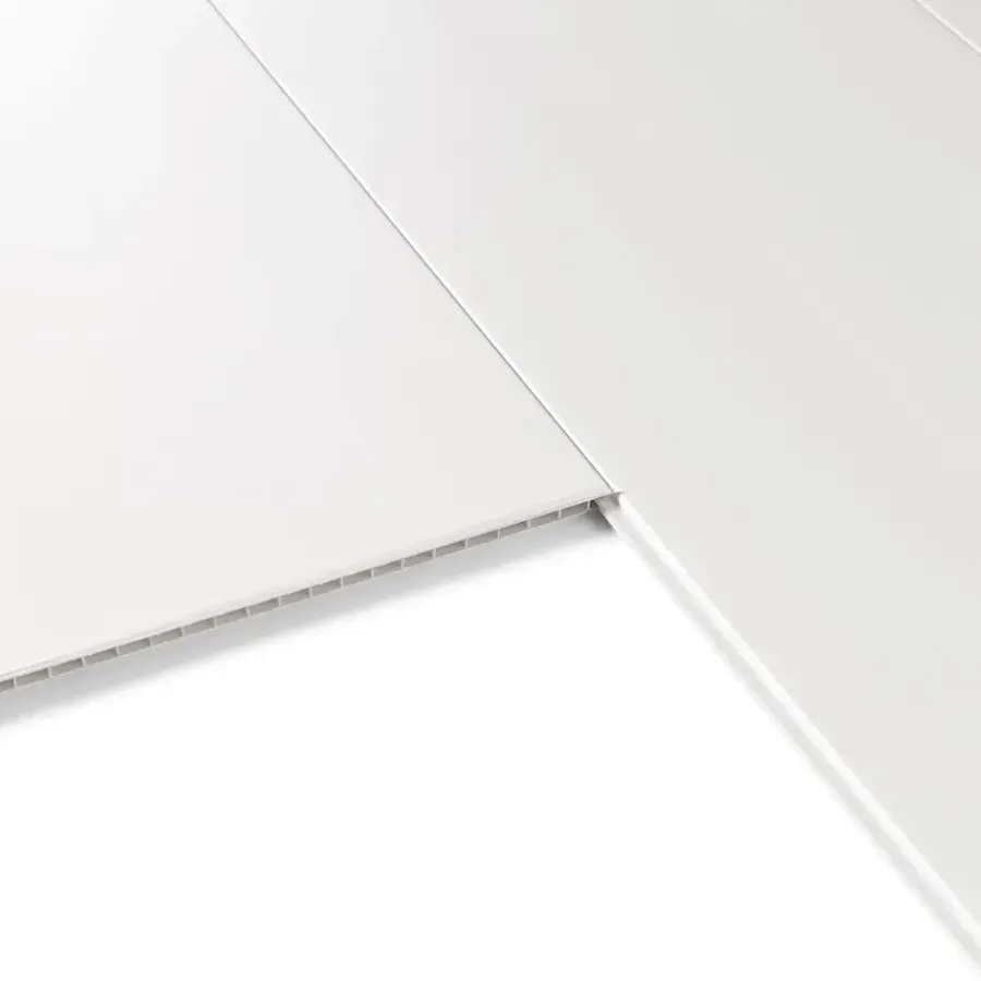 Dumaplast Dumaclip wand- en plafondpaneel PVC satijn wit 2.4m2, afm. 120 x 25 cm Outlet