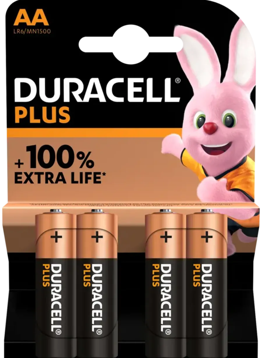 Duracell Batterij AA Alkaline Plus 4 stuks New