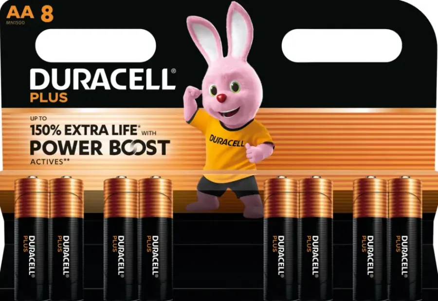Duracell Batterij AA Alkaline Plus Power Boost 8 stuks Outlet