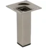 Duraline meubelpoot vierkant RVS-look 2,5x2,5x10 cm