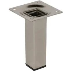 Duraline meubelpoot vierkant RVS-look 2,5x2,5x10 cm