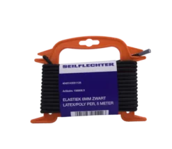 ELASTIEK LATEX/POLY 6MM ZWART 5MTR
