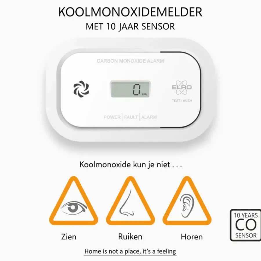 Elro FC5003 koolmonoxidemelder inclusief 2 jaar AA-batterij Discount