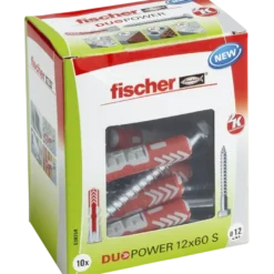 Fischer Universeelplug DuoPower 12x60mm met zeskantschroef 10 stuks