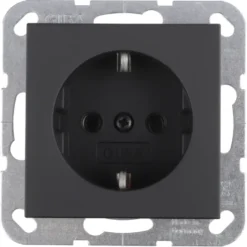 Gira E2 Inbouw Enkel Geaard Stopcontact Mat Zwart Best