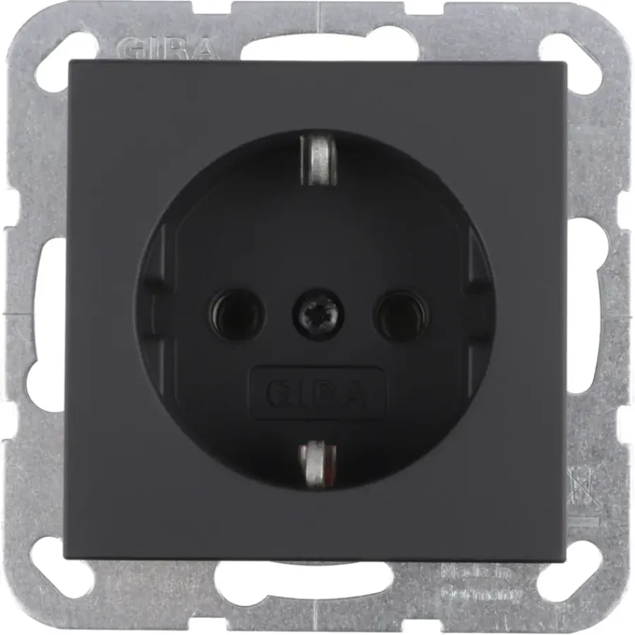 Gira E2 Inbouw Enkel Geaard Stopcontact Mat Zwart Best