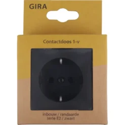 Gira E2 Inbouw Enkel Geaard Stopcontact Mat Zwart Best