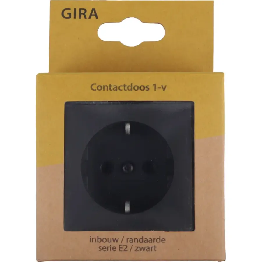 Gira E2 Inbouw Enkel Geaard Stopcontact Mat Zwart Best