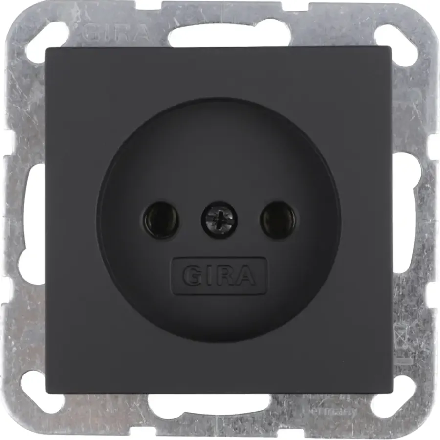 Gira E2 Inbouw Enkel Stopcontact Mat Zwart Outlet