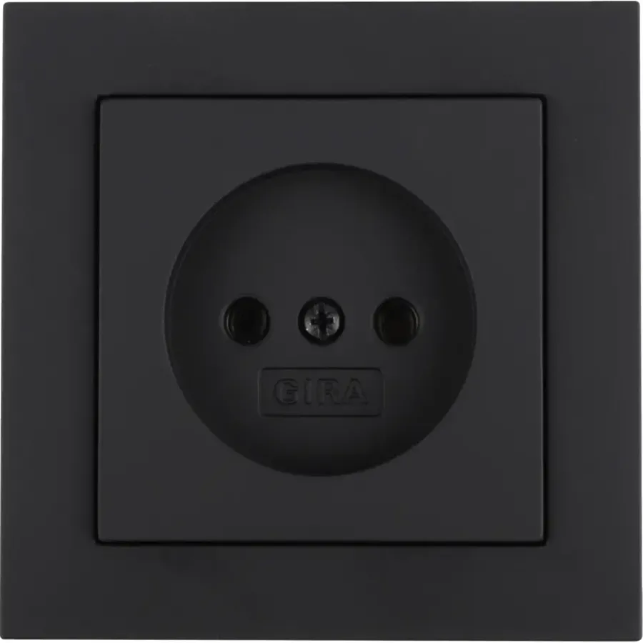 Gira E2 Inbouw Enkel Stopcontact Mat Zwart Outlet
